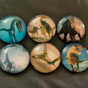 A new set of dinosaur refrigerator magnets